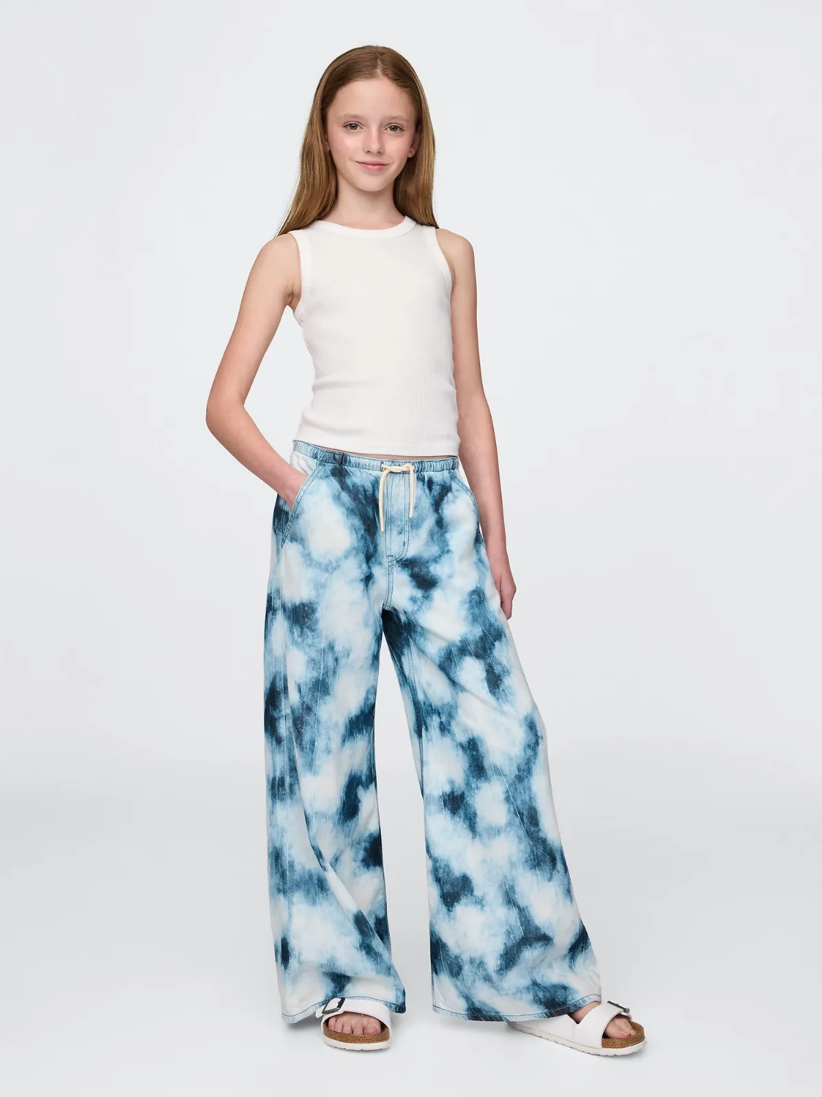 UltraSoft Denim Tie-Dye Easy Baggy Pants by Gap