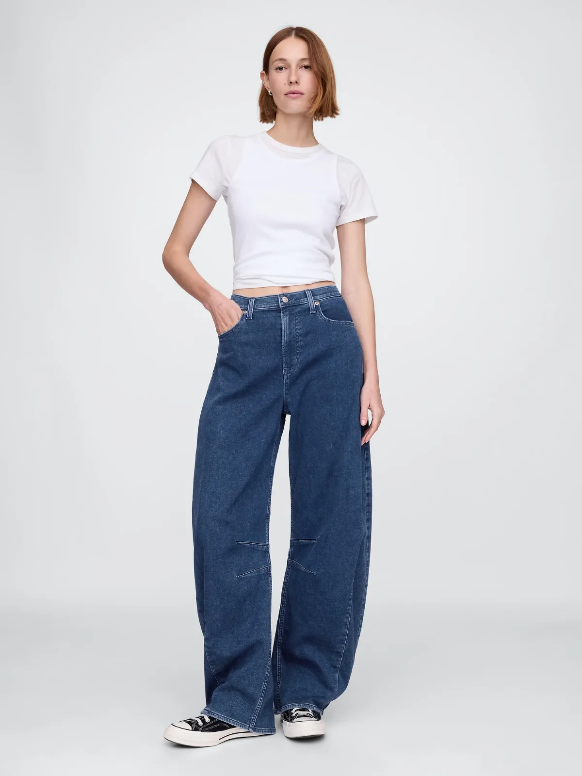High Rise Knit Horseshoe Jeans by Gap