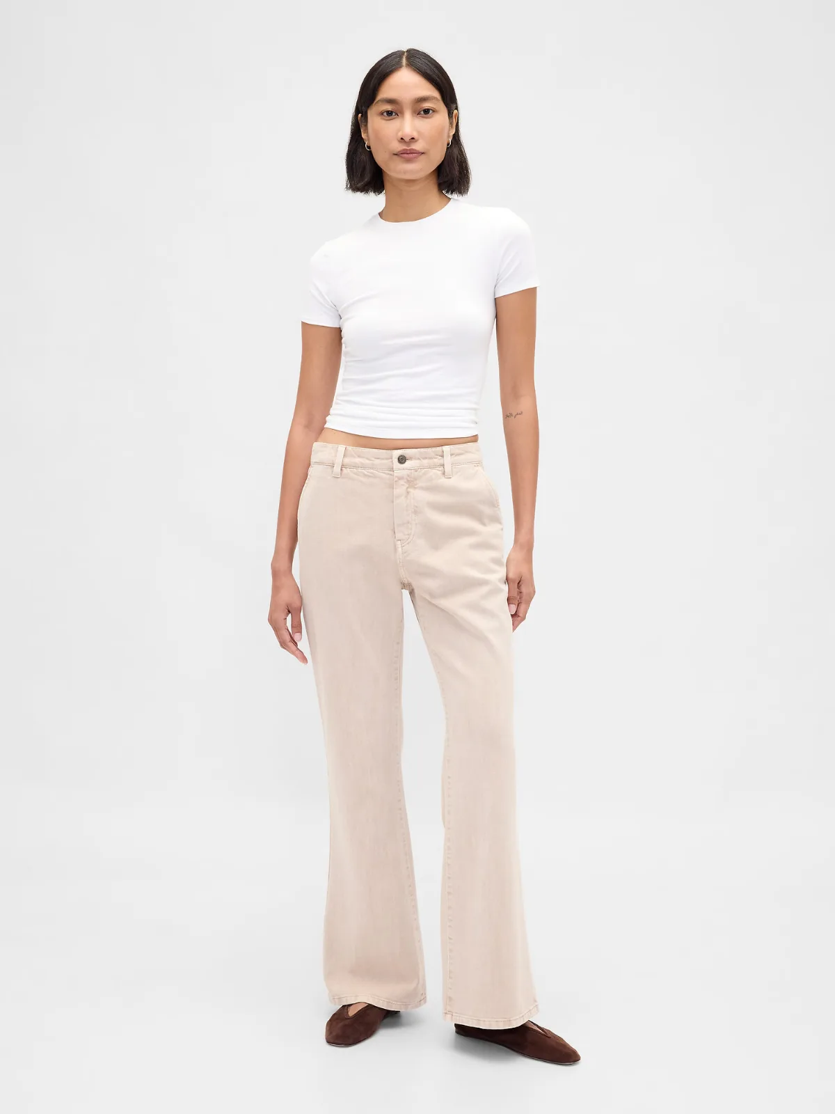 Low Rise Flare Khakis by Gap