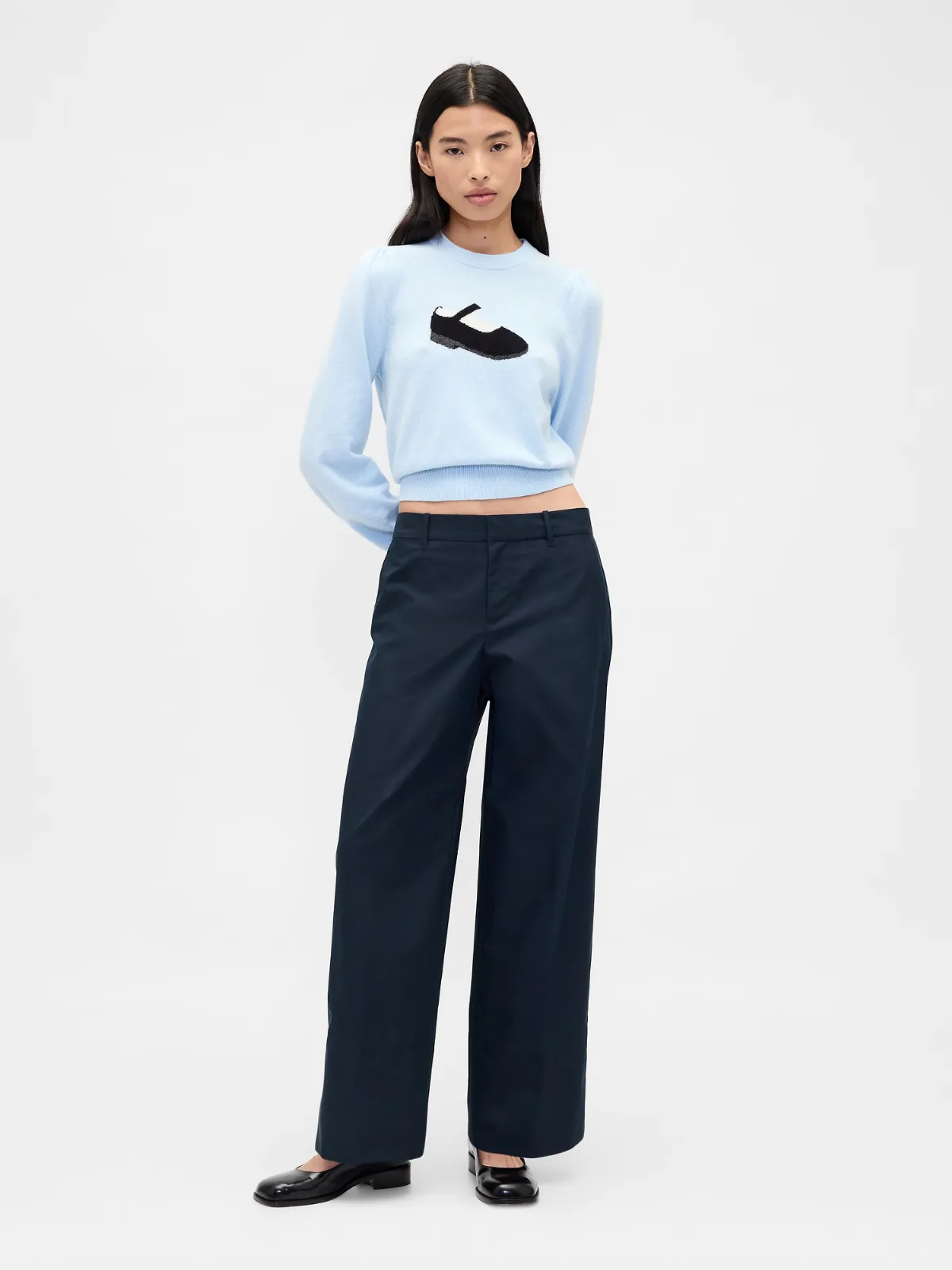 Gap x Sandy Liang Mid Rise Bow-Back Khakis by Gap
