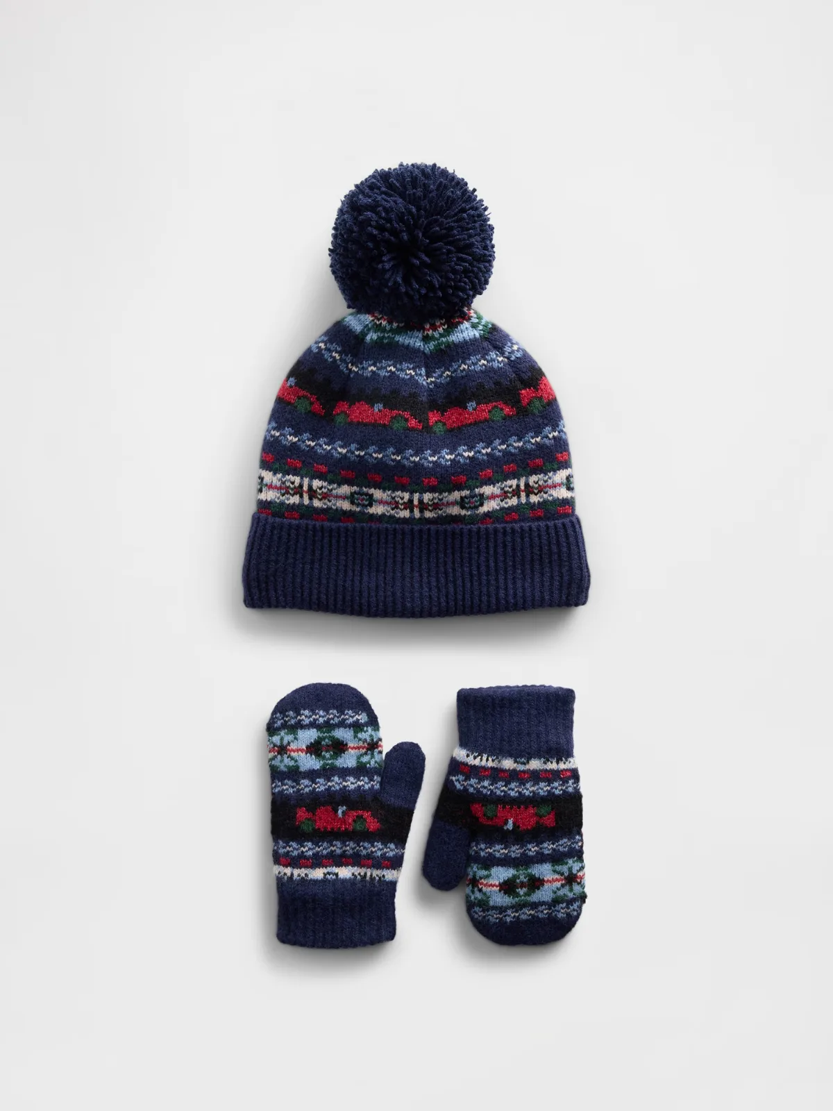 Fair Isle Pom Beanie & Mittens Set by Gap