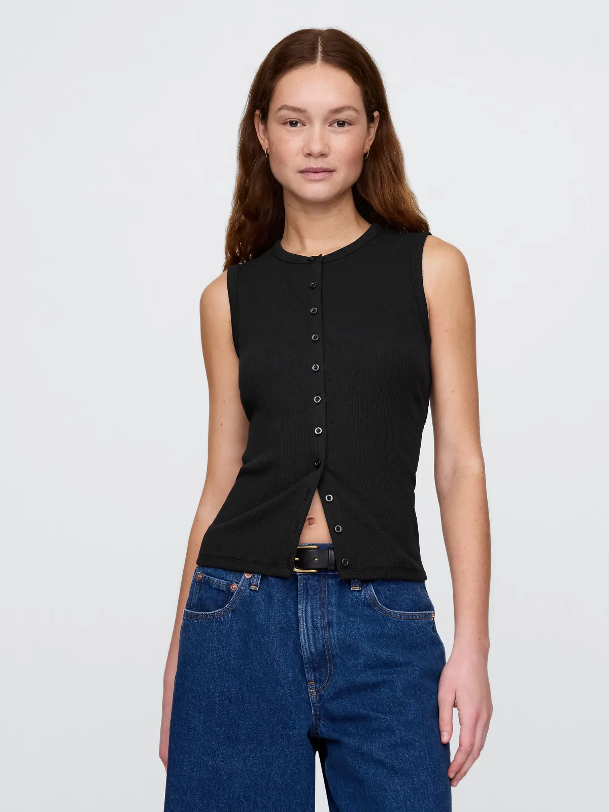Modern Rib Cardigan Vest by Gap