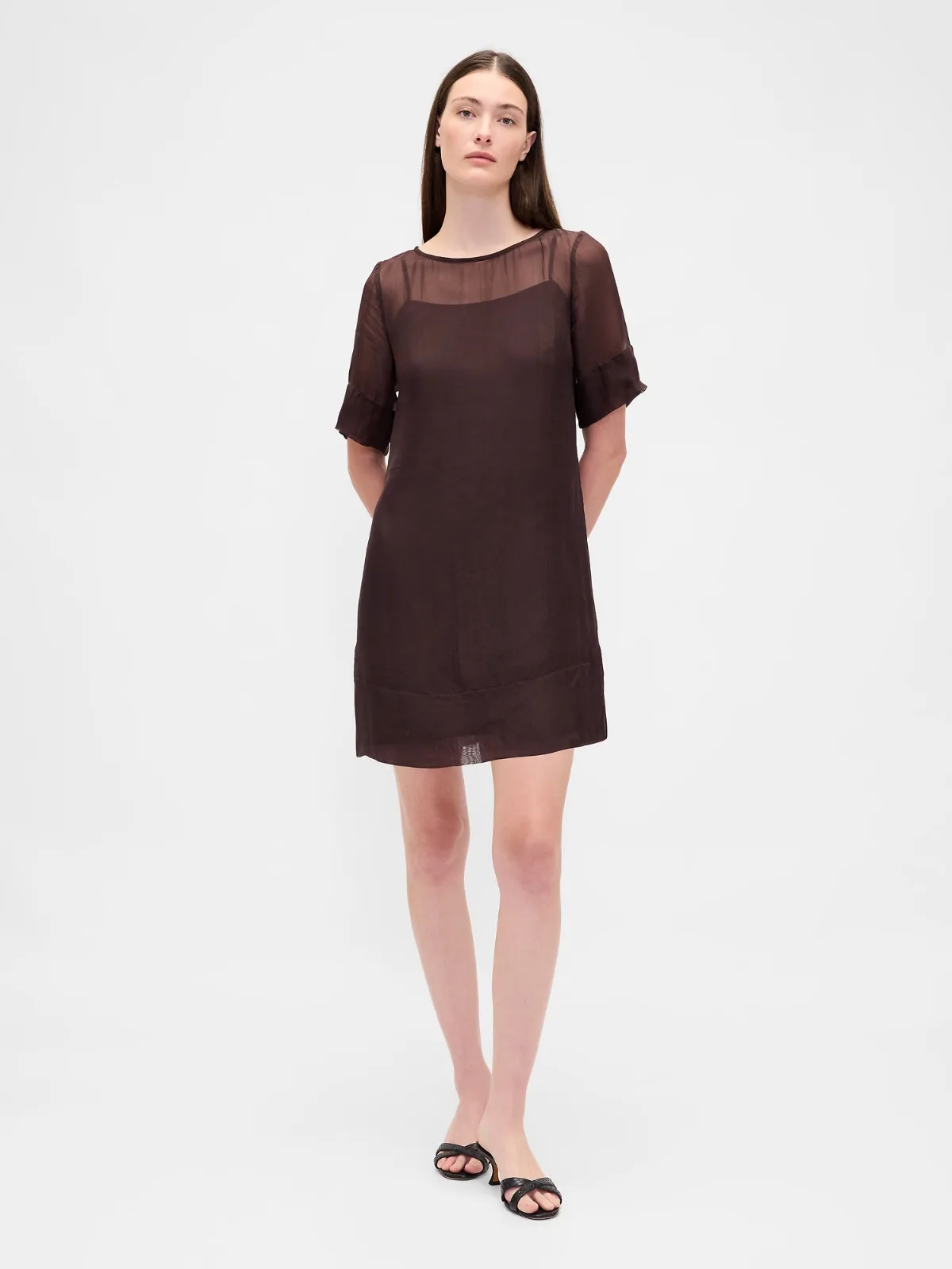 Sheer Organza Mini Shift Dress by Gap