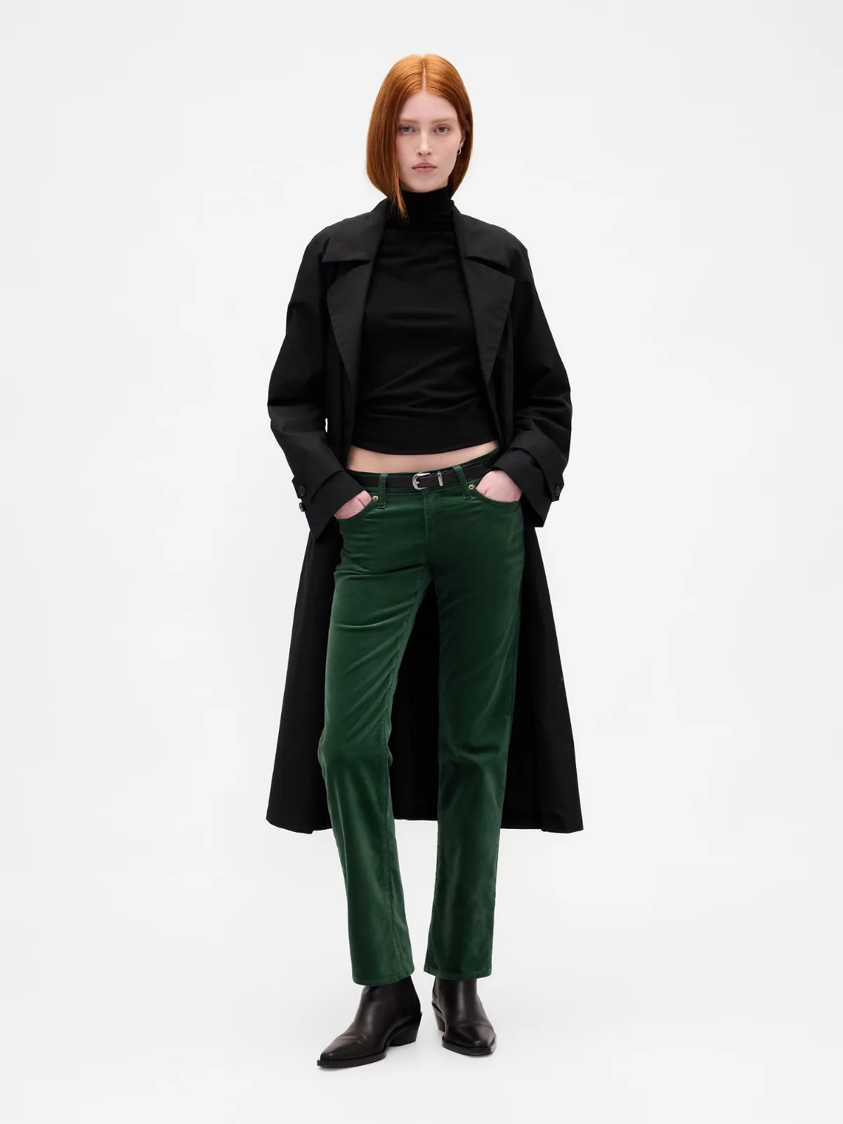 Low Rise Velvet 90s Slim Straight Pants by Gap