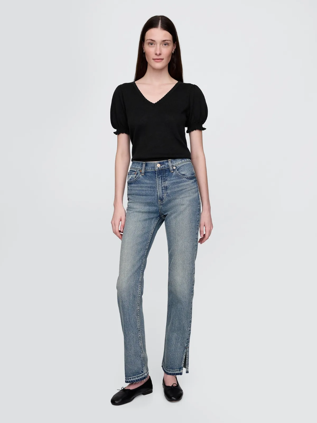 High Rise 90s Slim Straight Jeans by Gap