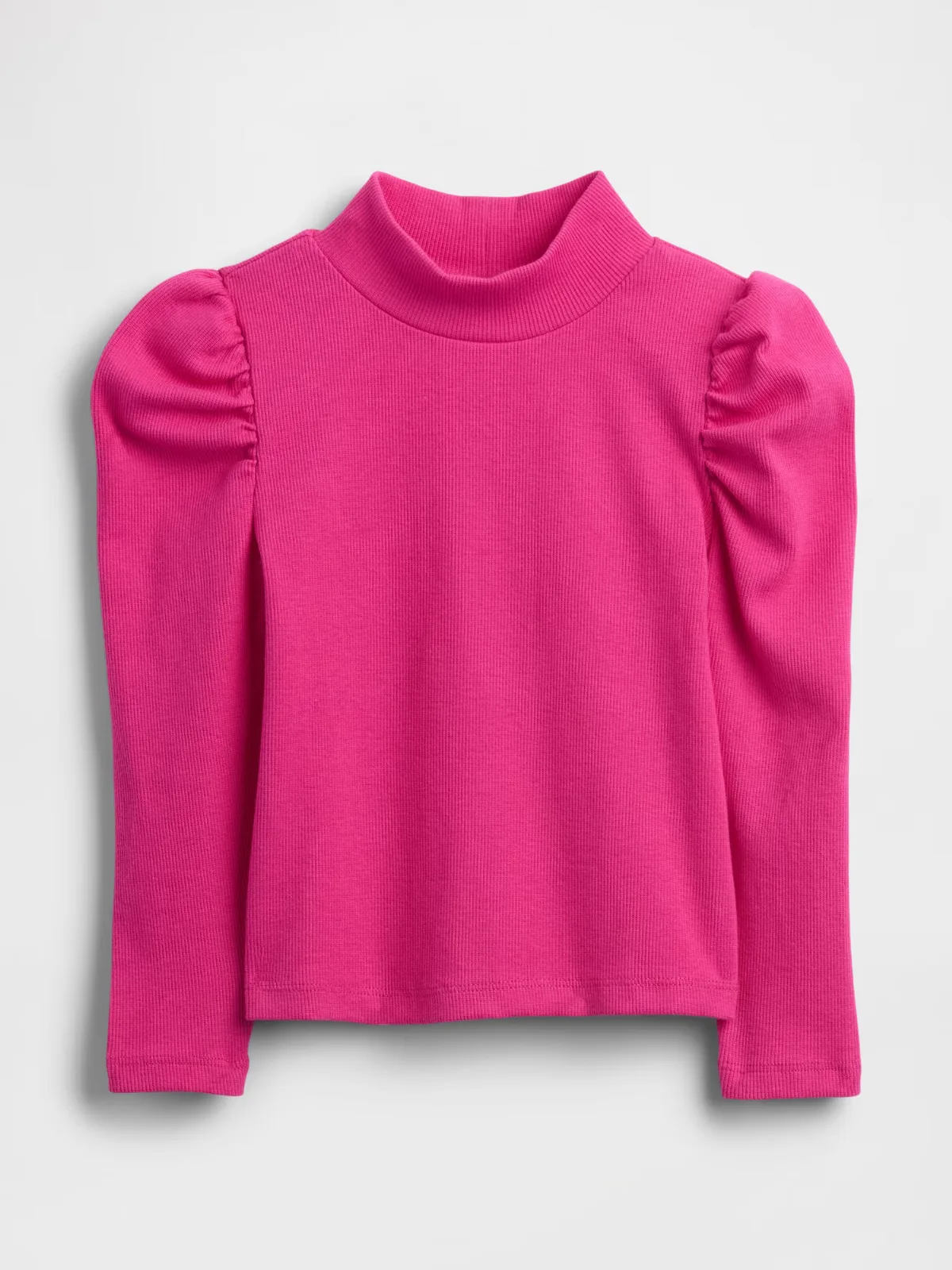 Puff-Sleeve Rib Mockneck by Gap