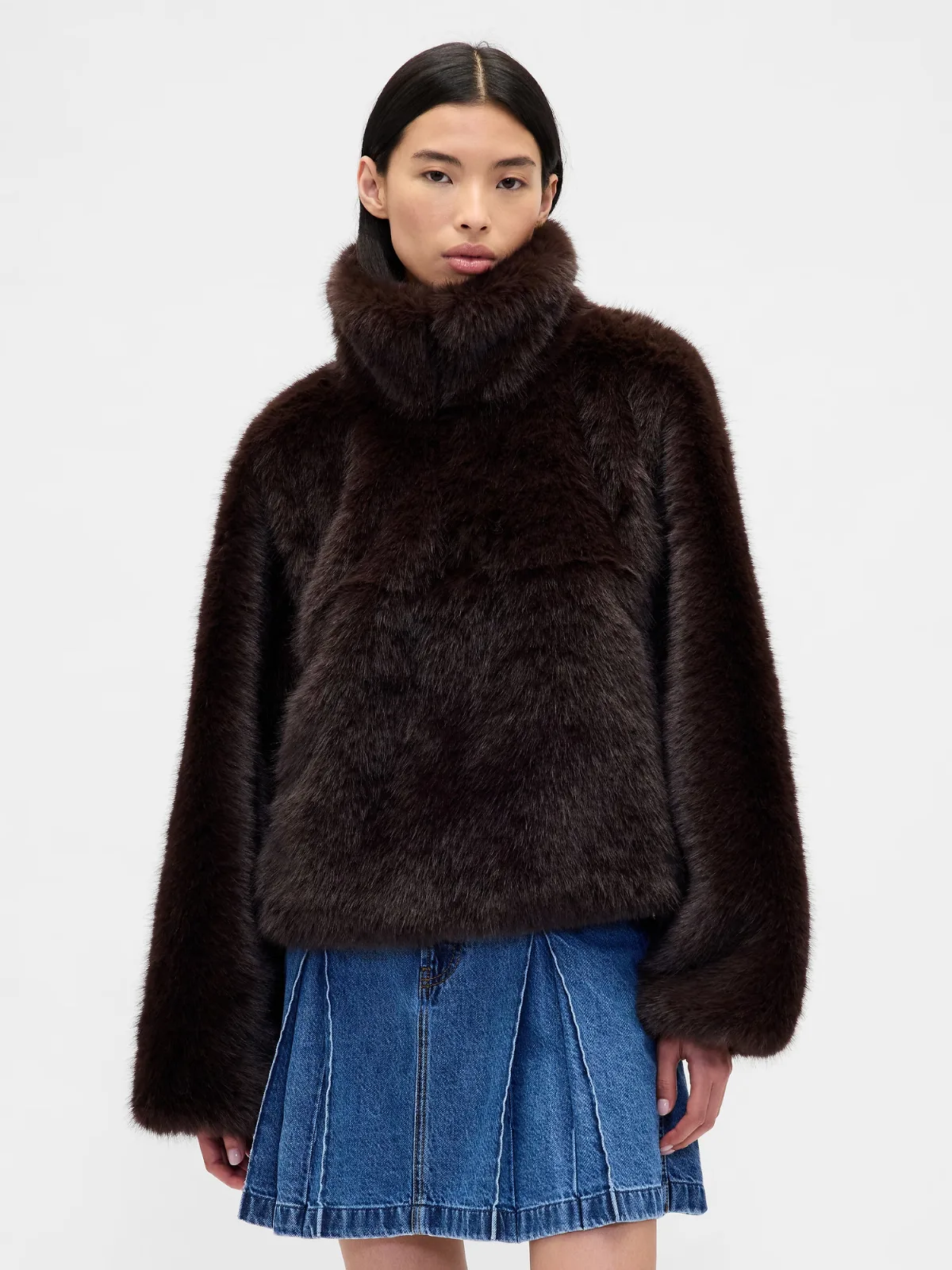 Gap Sandy Liang Vegan Fur Half-Zip Pullover by Gap