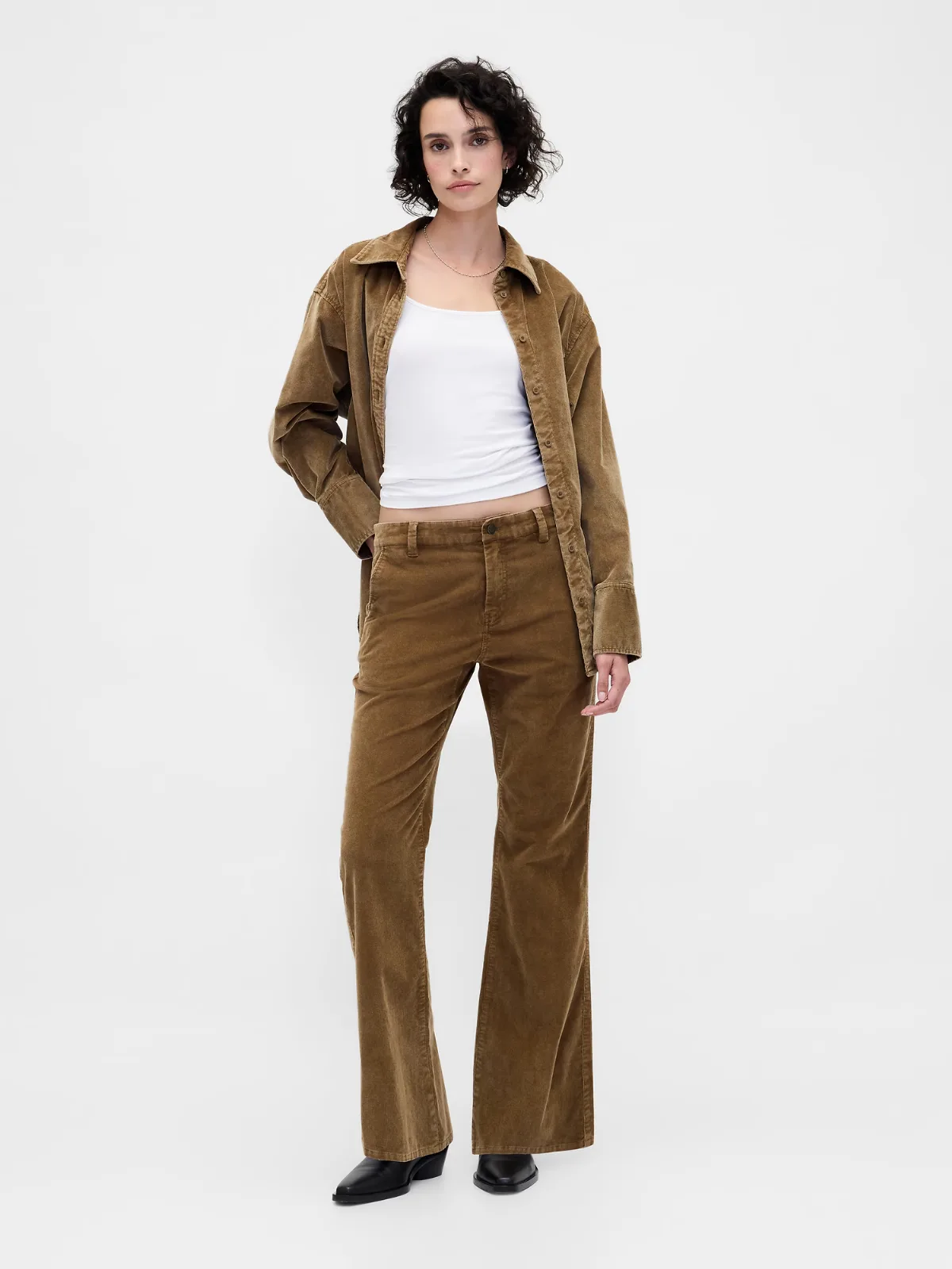Low Rise Corduroy Flare Pants