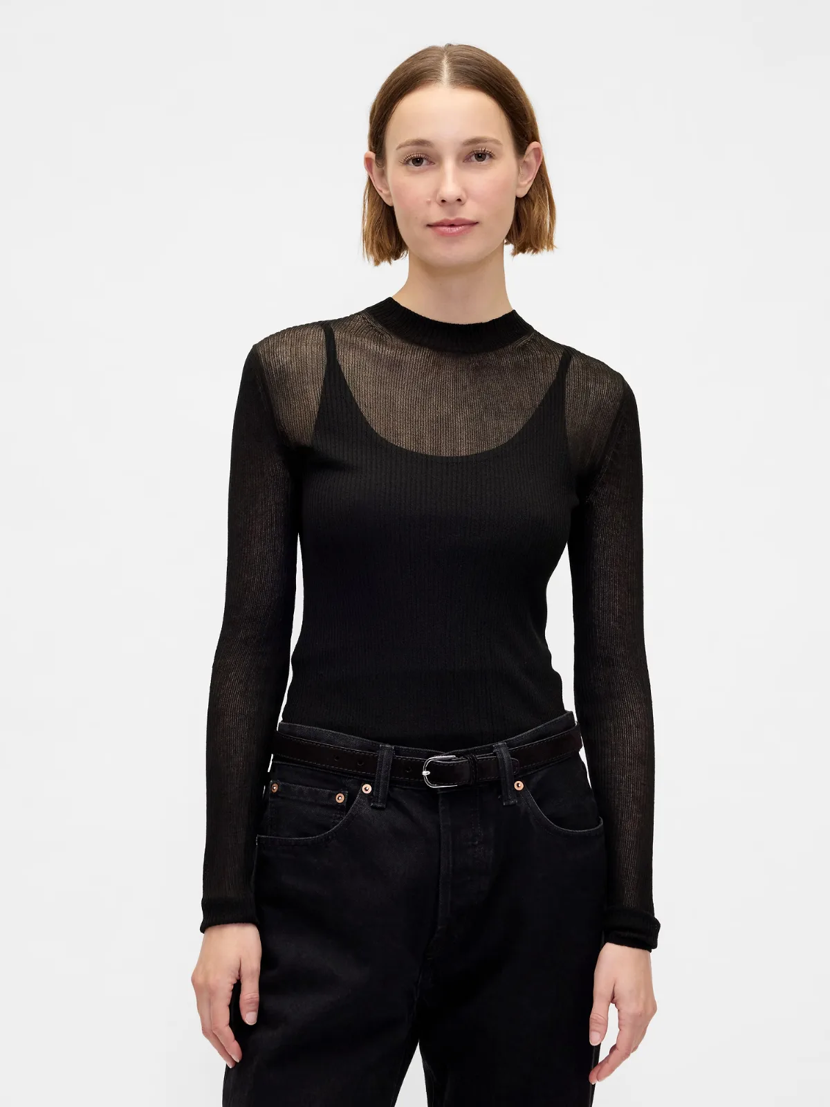 High-Neck Sheer Sweater by Gap