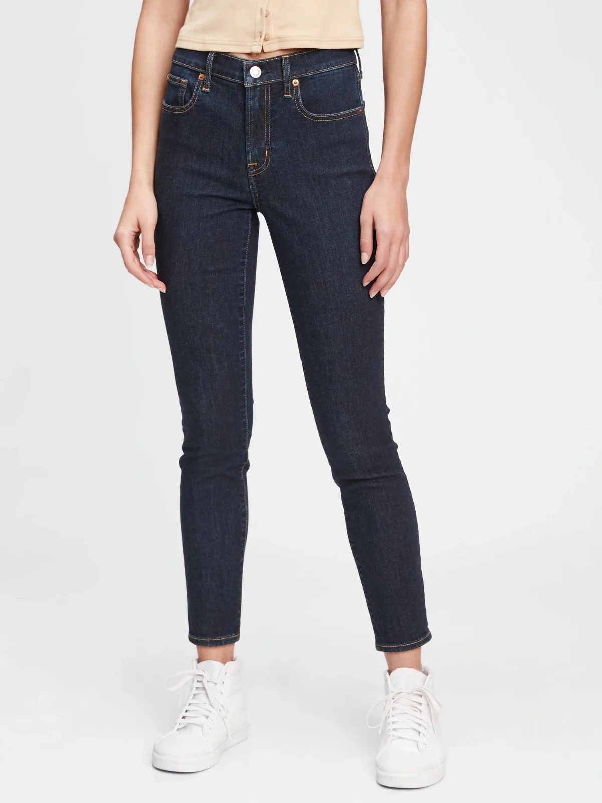 Mid Rise True Skinny Jeans by Gap