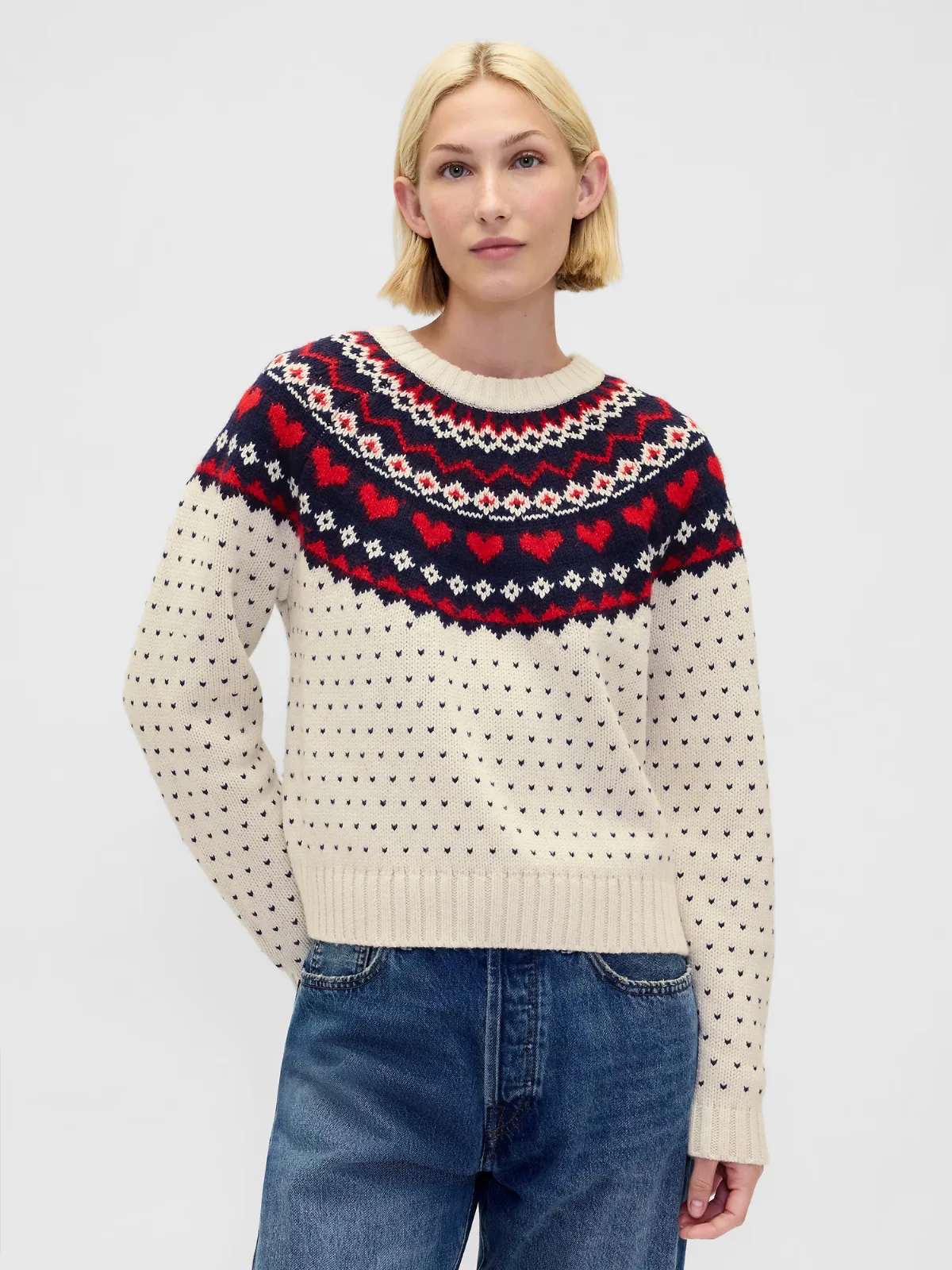 Cotton-Blend Raglan Crewneck Sweater by Gap