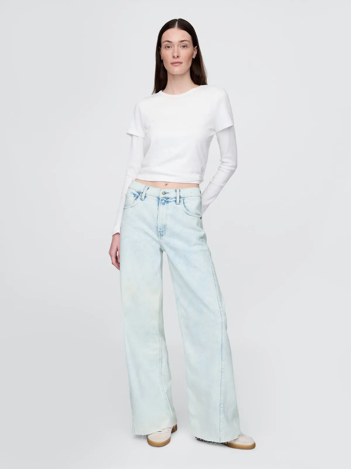 High Rise Stride Wide-Leg Jeans