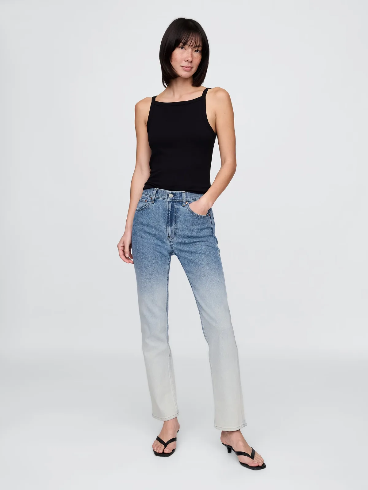 High Rise Ombr 90s Slim Straight Jeans by Gap