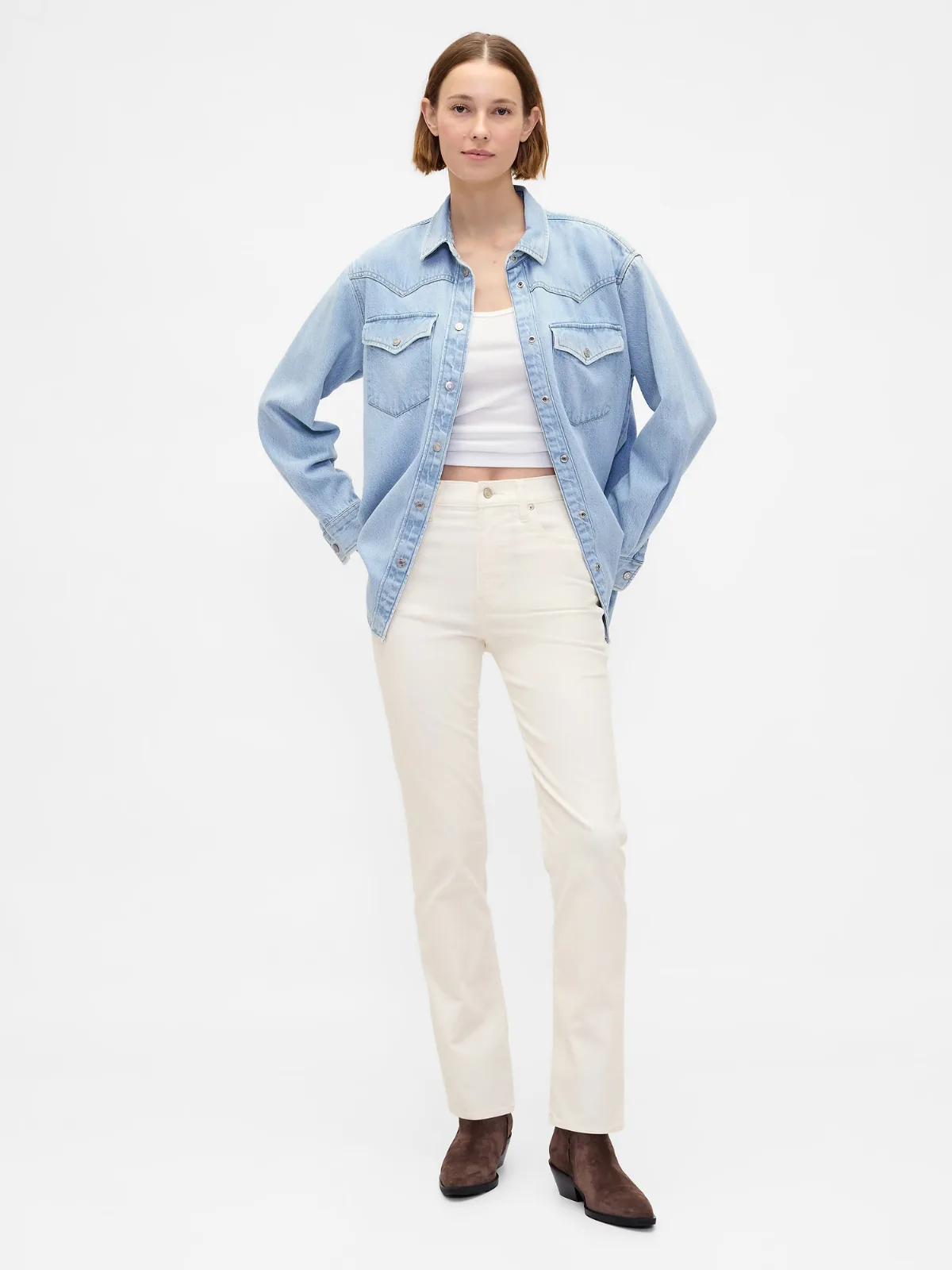 High Rise Corduroy 90s Slim Straight Pants by Gap