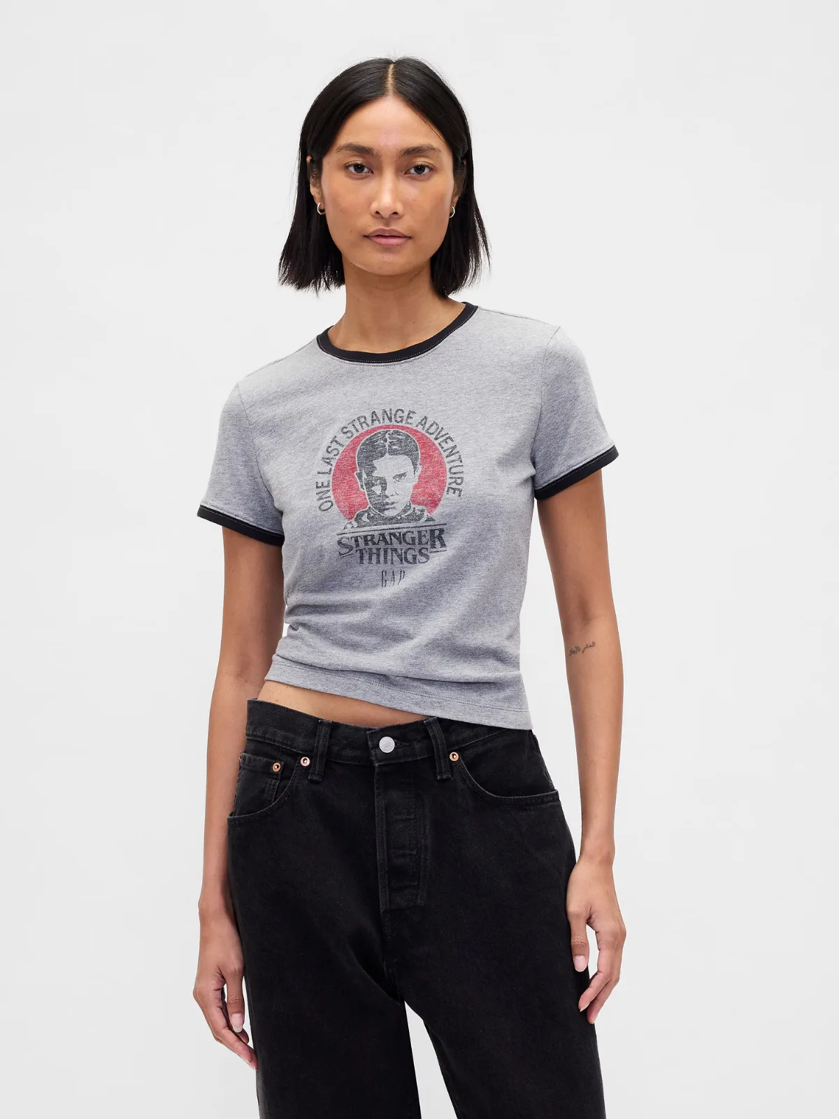 Stranger Things Organic Cotton VintageSoft Crop T-Shirt by Gap