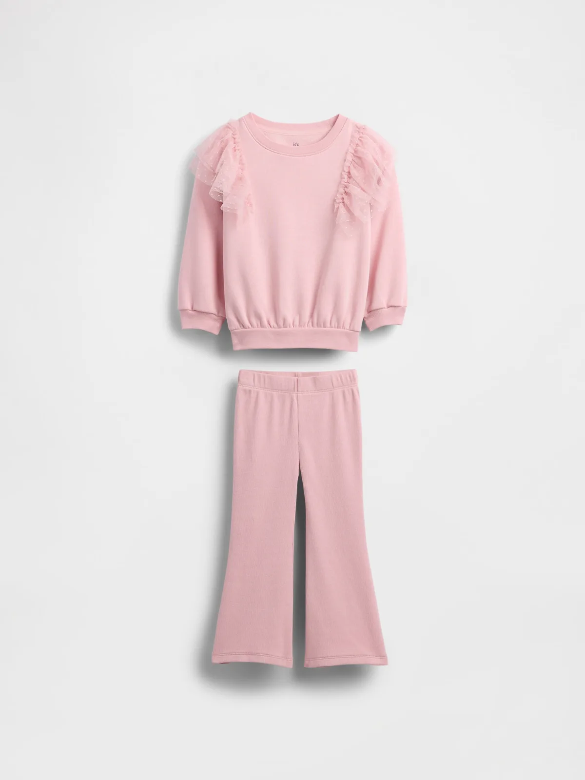 Tulle Sweatshirt & Rib Flare Leggings Set by Gap
