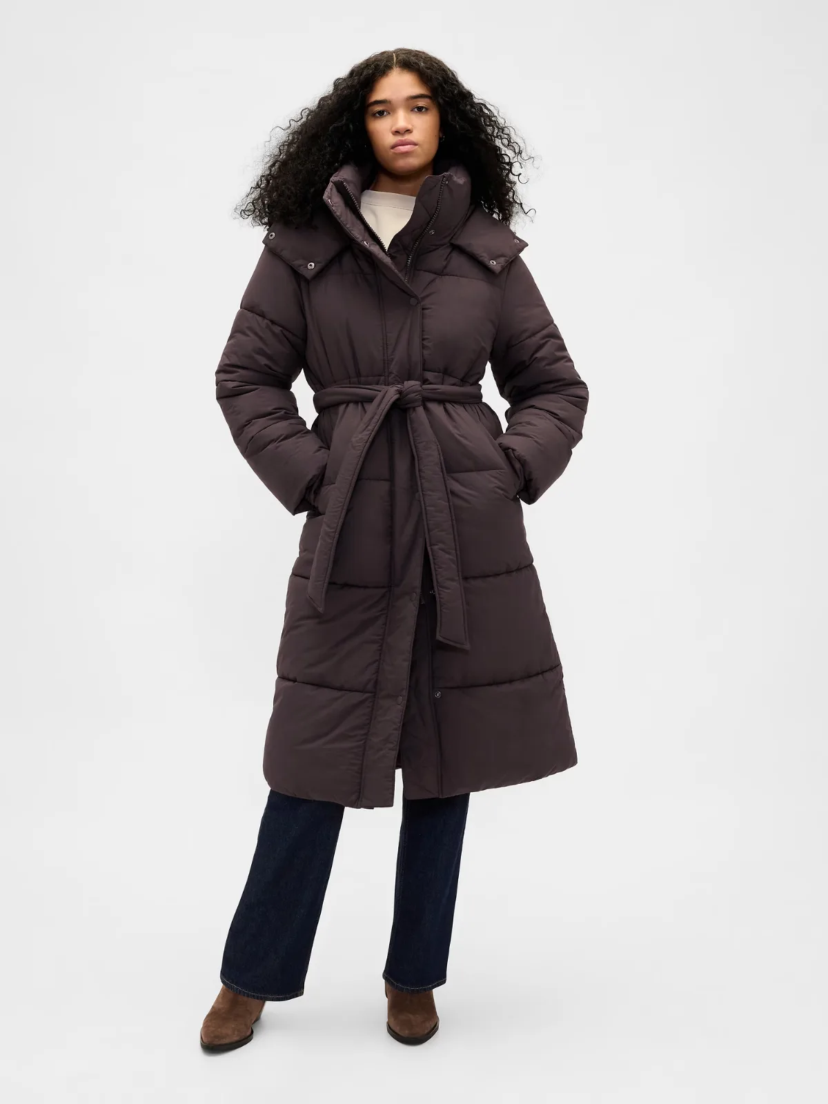 Belted Long Puffer Coat by Gap