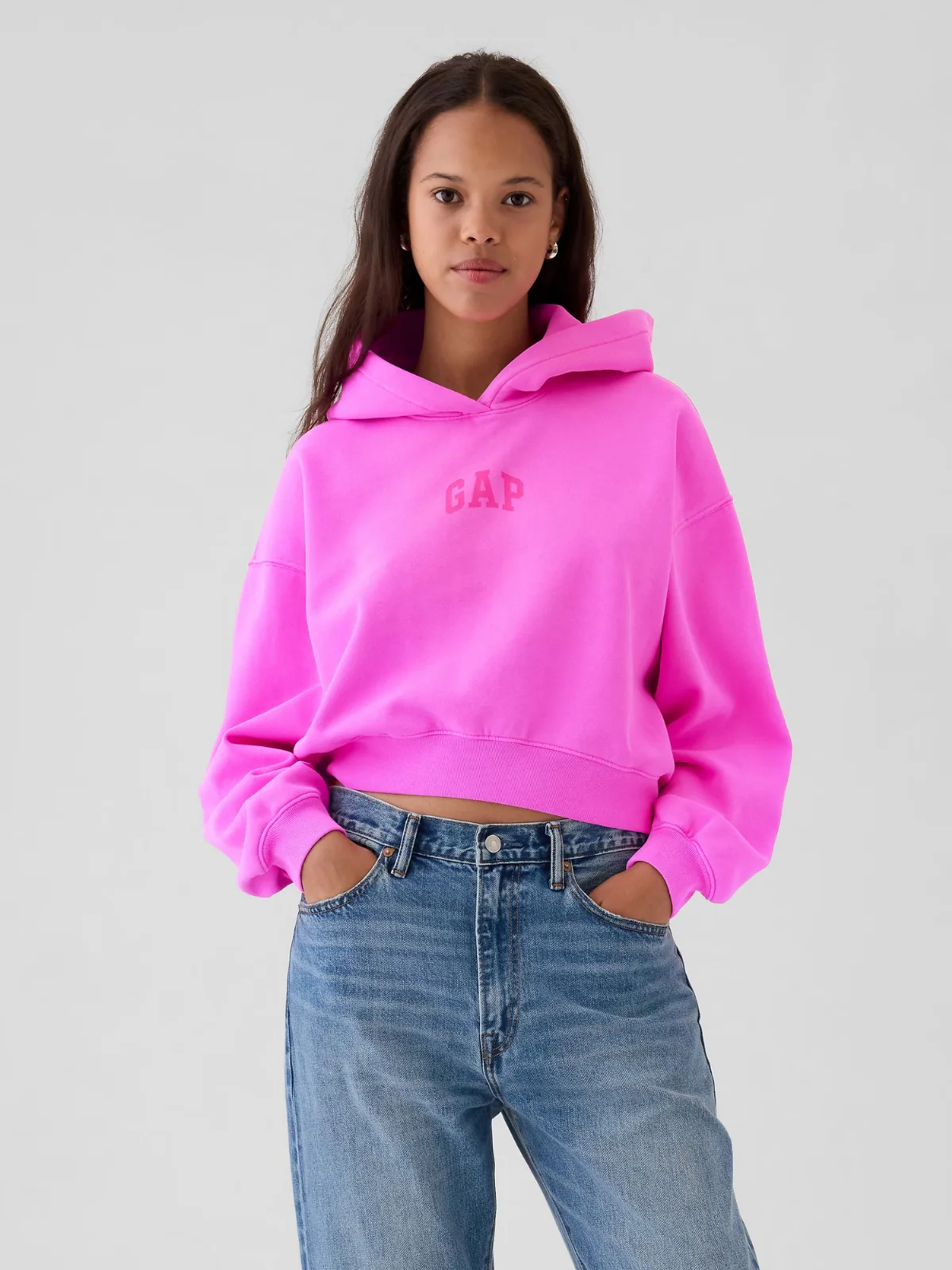 VintageSoft Crop Logo Hoodie by Gap