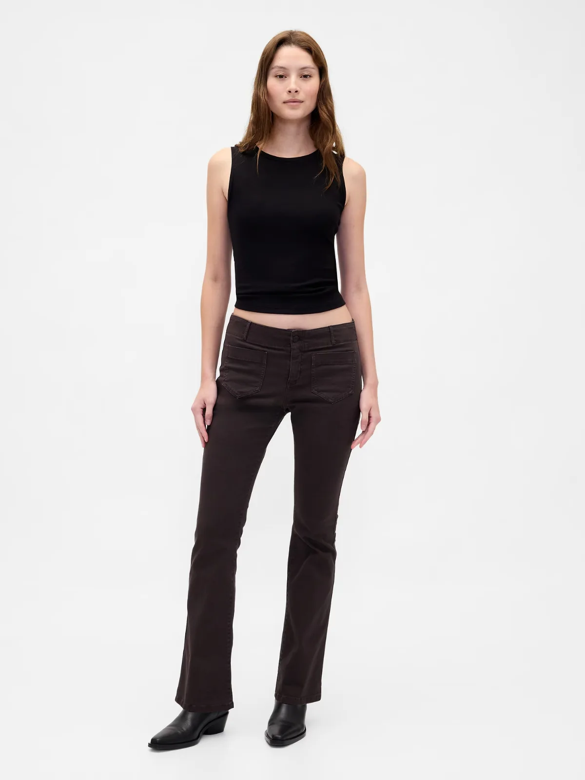 Low Rise Twill Long & Lean Pants by Gap