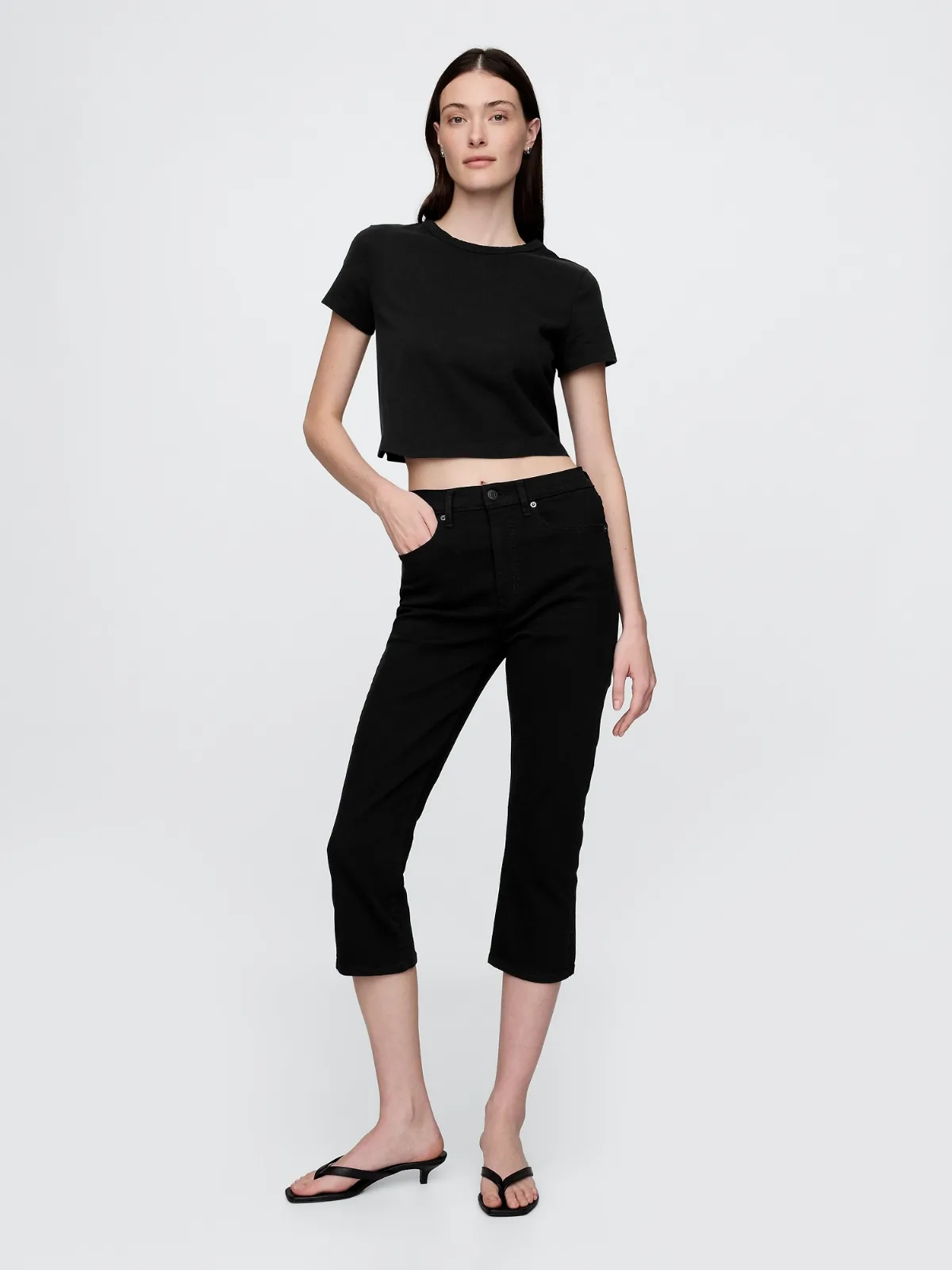 High Rise Cropped Capri Jeans by Gap