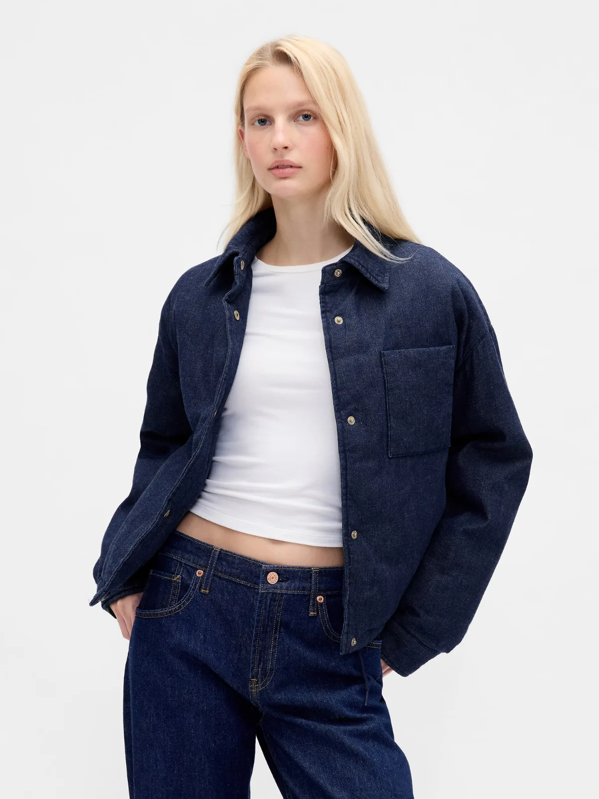 Denim Puffer Jacket by Gap