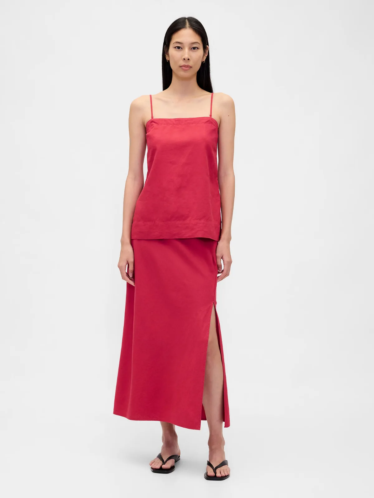 Linen-Blend Maxi Skirt by Gap