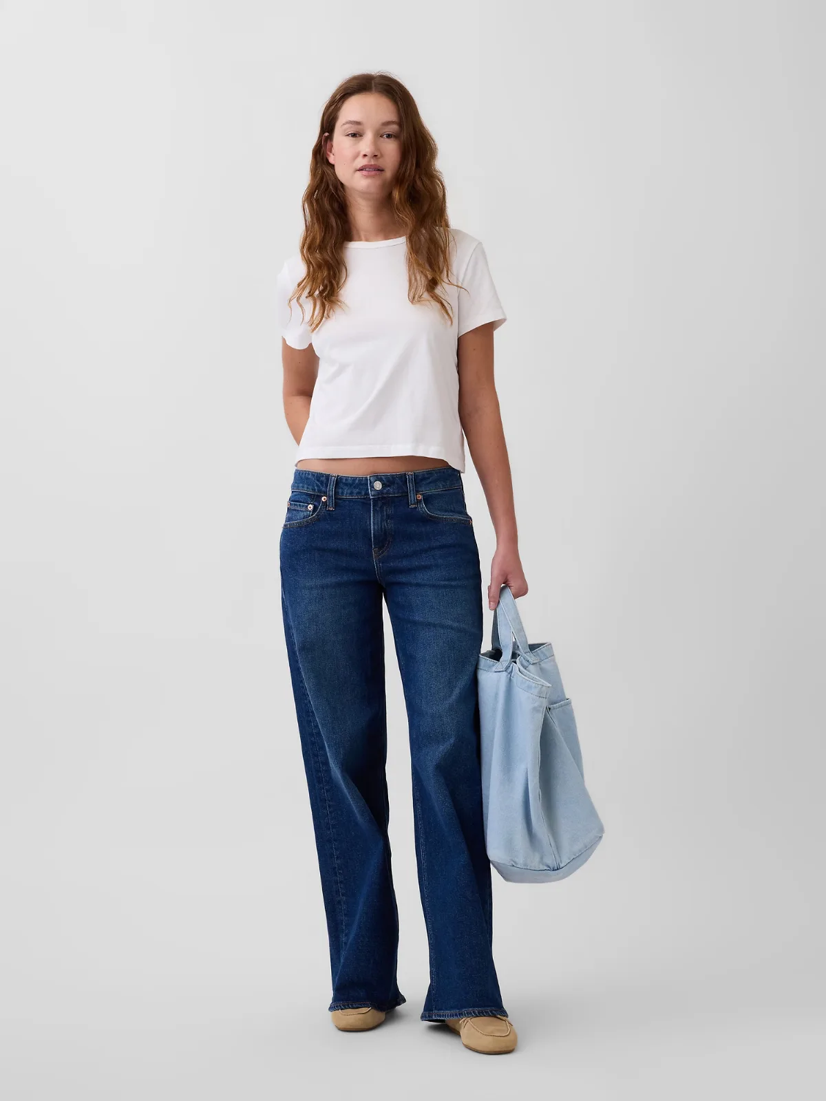 Low Rise Stride Wide-Leg Jeans by Gap