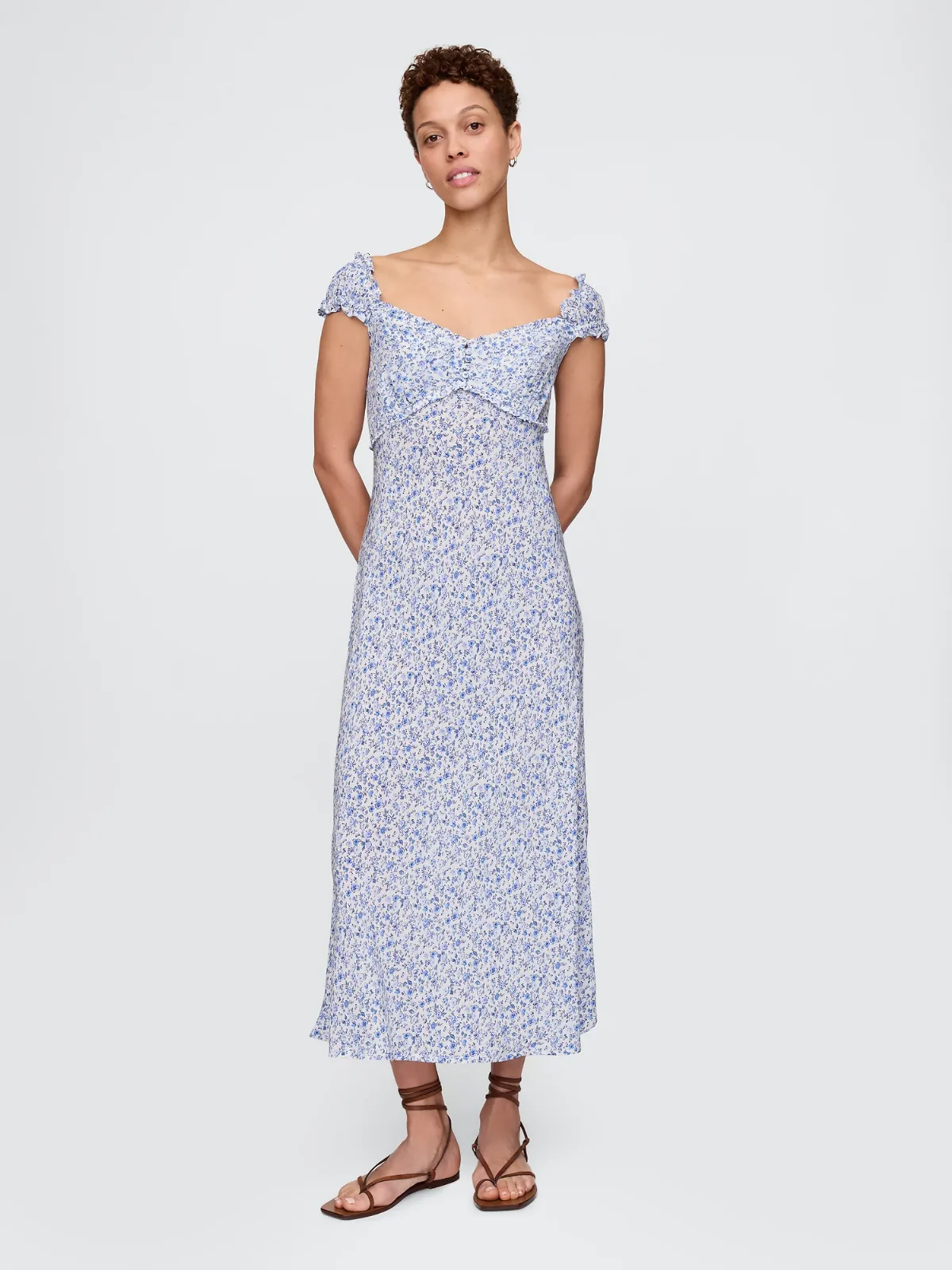 Crepe Sweetheart Maxi Dress