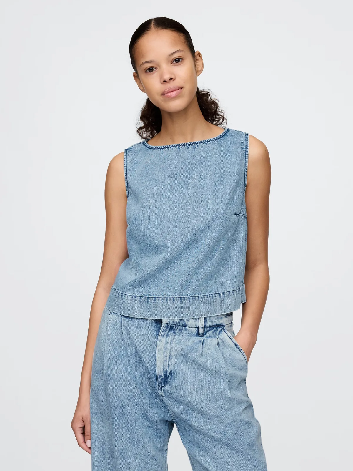 UltraSoft Denim Shell Tank by Gap