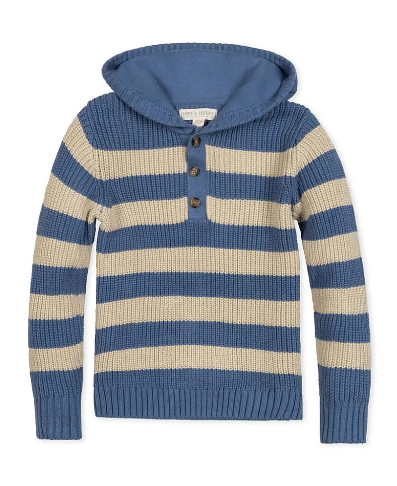 Organic Henley Sweater Hoodie by Hope & Henry