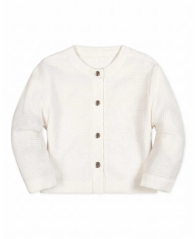 Organic Cropped Scallop Cardigan by Hope & Henry