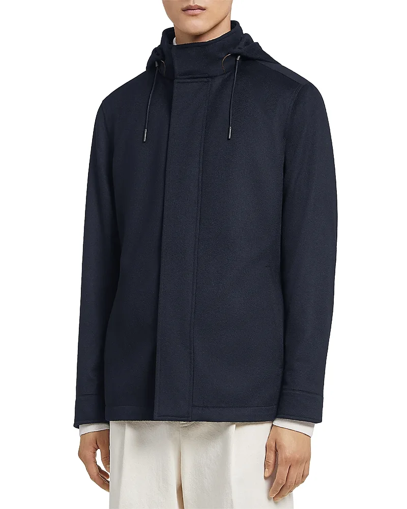 Oasi Cashmere Lite Hooded Overjacket by Zegna