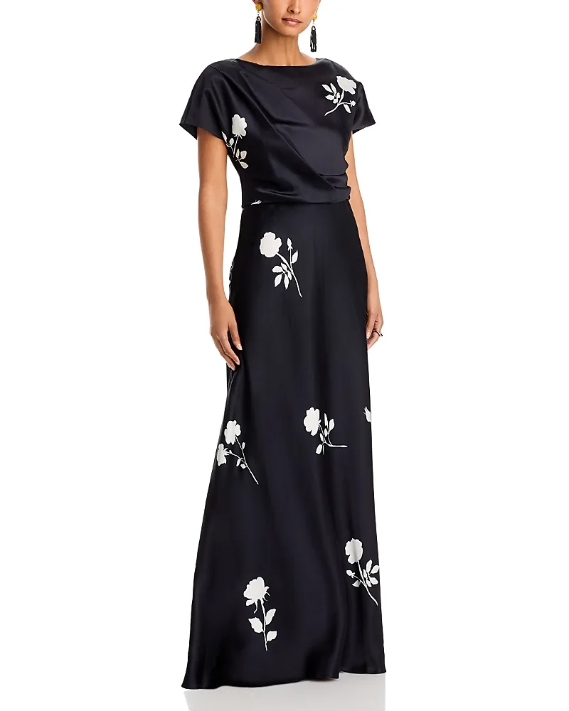 Floral Floor Length Gown by Lafayette 148 New York