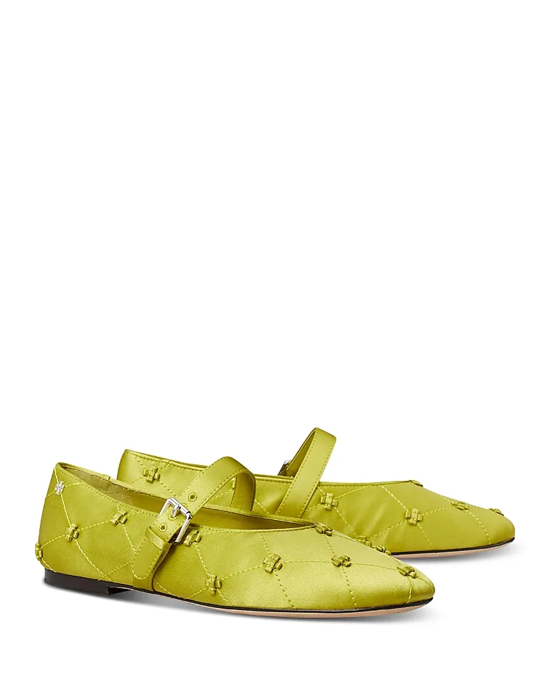 Bunny Knot Silk Satin Mary Janes by Tory Burch