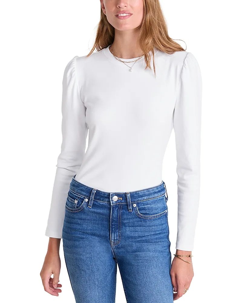 Cotton Stretch Puffed Shoulder Top by Vineyard Vines