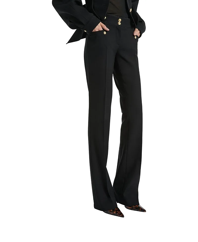 Pleated Wool Gabardine Trousers by Balmain