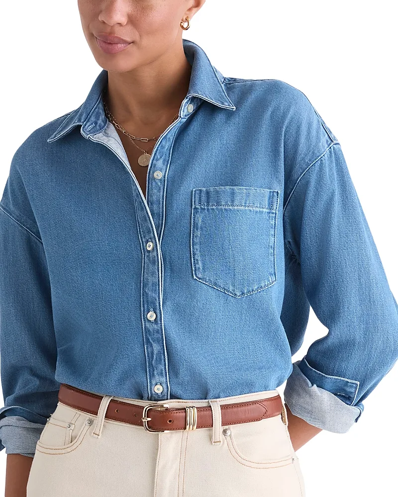 Birdie Cotton Blend Denim Shirt by Vineyard Vines