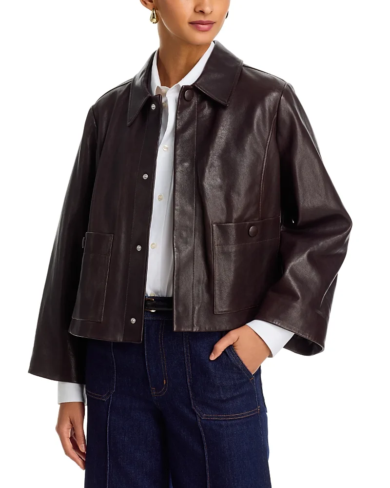 The Paper Leather Swing Jacket by FRAME