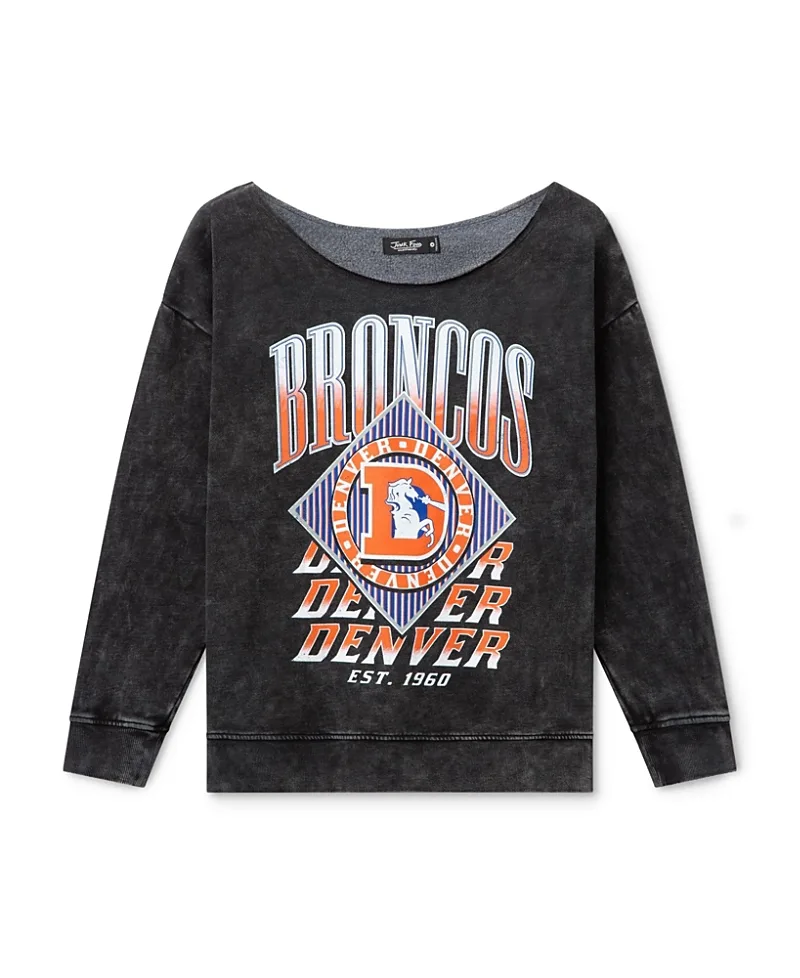 NFL Denver Broncos Off Shoulder Cropped Fleece by Junk Food