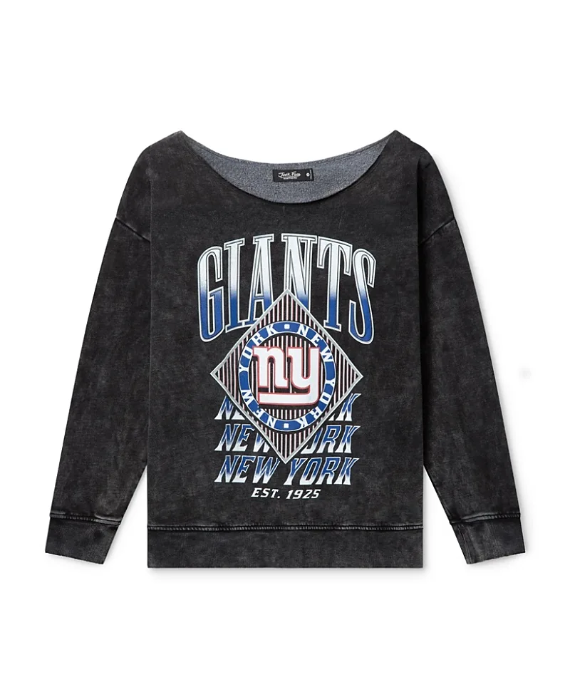 NFL New York Giants Off Shoulder Cropped Fleece by Junk Food
