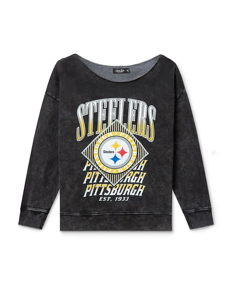 NFL Pittsburgh Steelers Off Shoulder Cropped Fleece by Junk Food