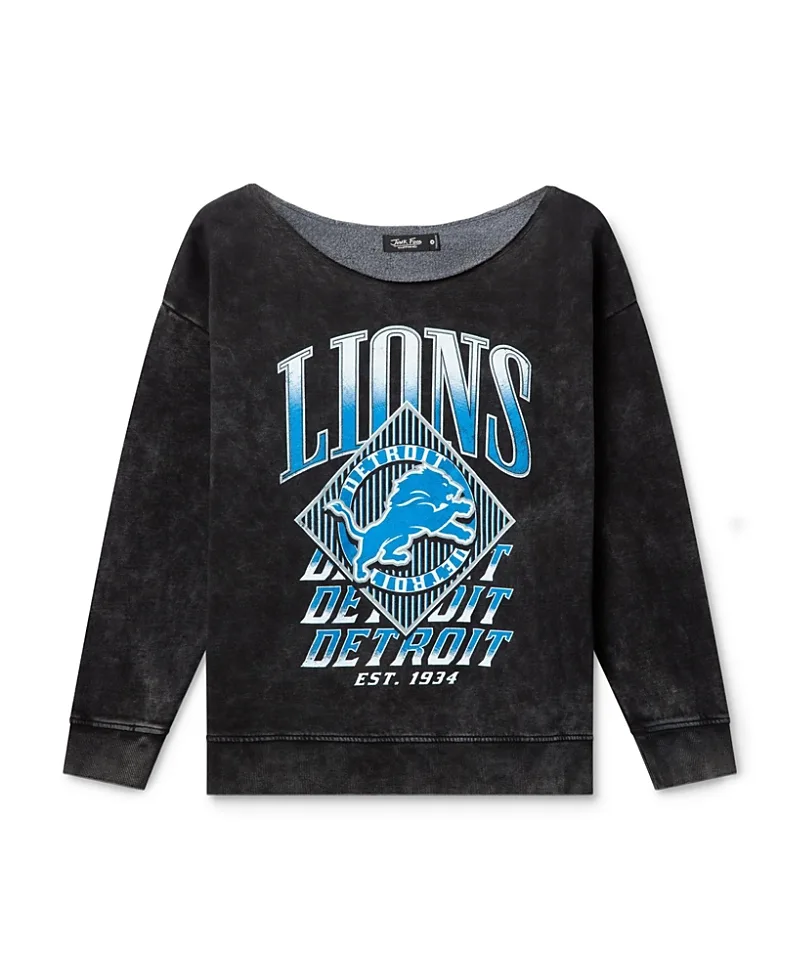 NFL Detroit Lions Off Shoulder Cropped Fleece by Junk Food