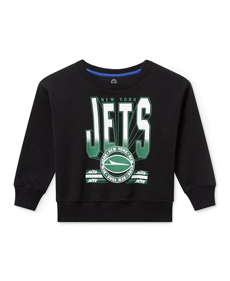 NFL New York Jets Drop Shoulder Crew Fleece by Junk Food