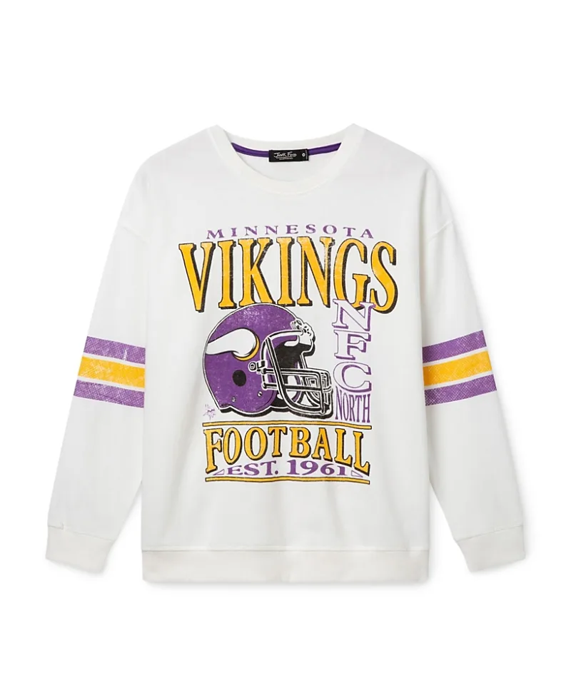 NFL Minnesota Vikings Oversized Striped Fleece by Junk Food