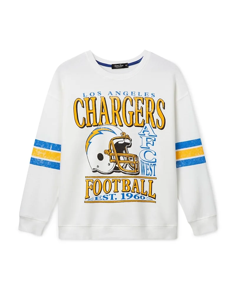 NFL Los Angeles Chargers Oversized Striped Fleece by Junk Food