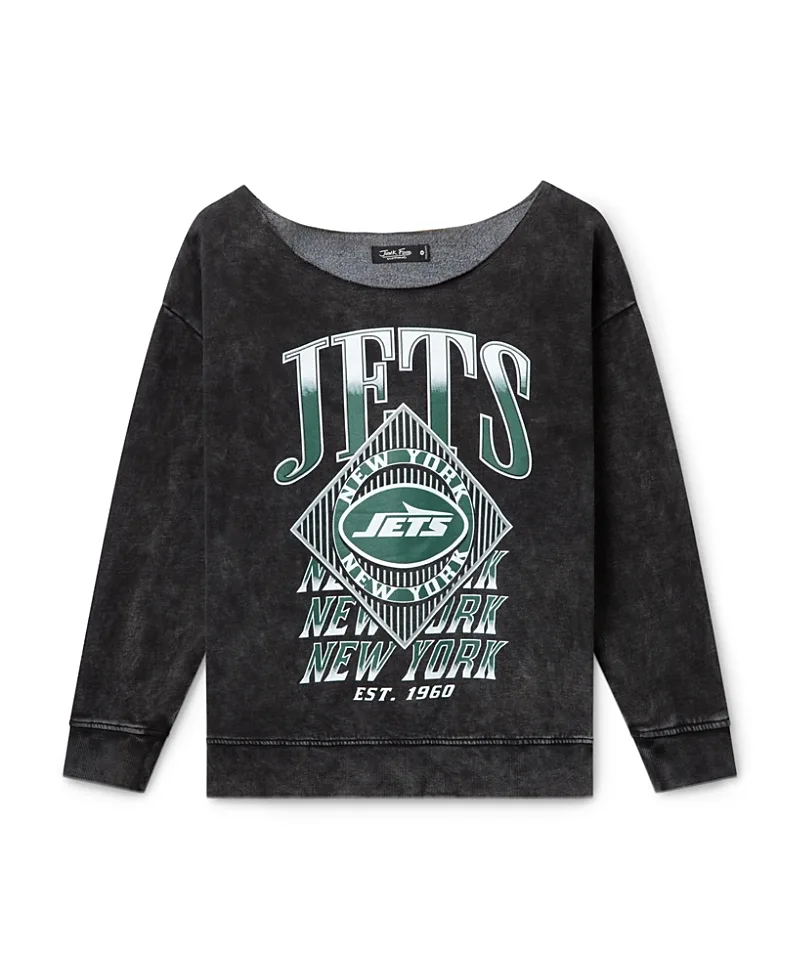 NFL New York Jets Off Shoulder Cropped Fleece by Junk Food