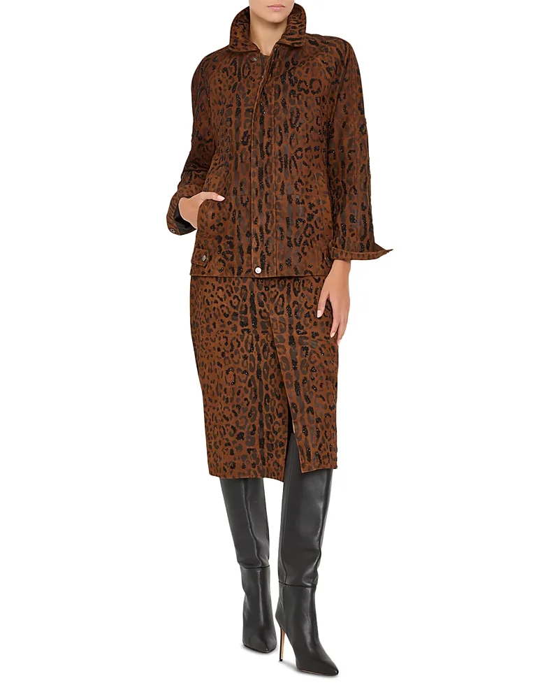 Lana Leopard Suede Jacket by Kobi Halperin
