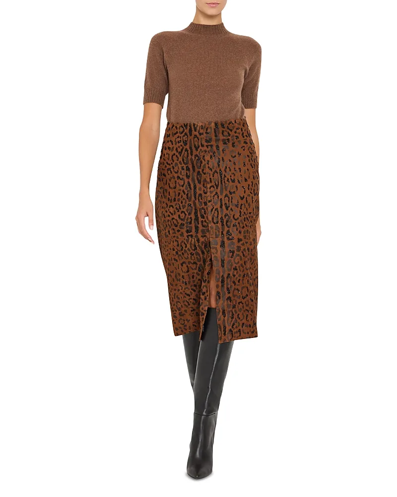 Melissa Leopard Suede Skirt by Kobi Halperin