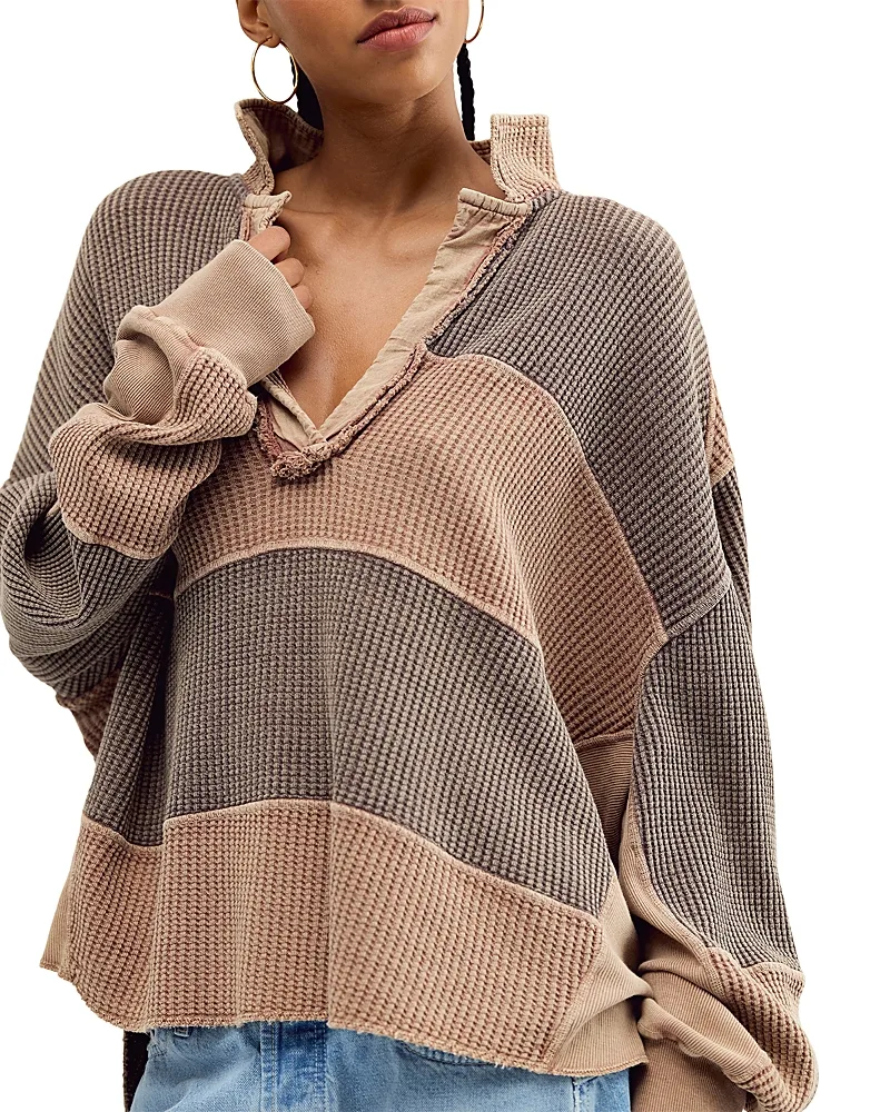 Rainn Cotton Thermal Sweatshirt by Free People