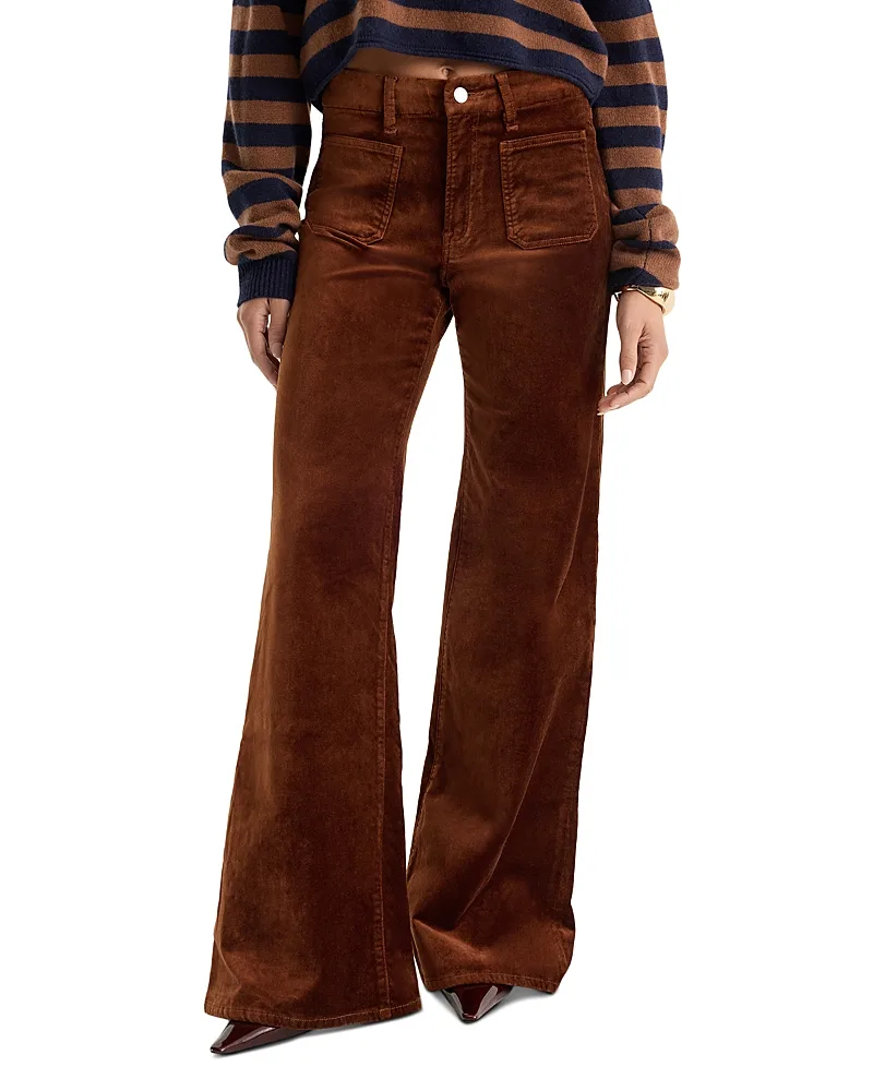 Good Waist Velvet High Rise Palazzo Jeans by GOOD AMERICAN